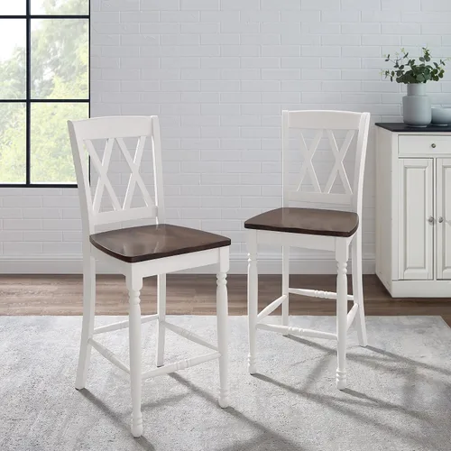Miniatura 2 de Crosley Furniture Shelby Wood X - Juego de 2 taburetes de bar con altura trasera