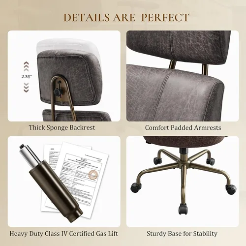 Miniatura 9 de EUREKA ERGONOMIC Sillas de escritorio de oficina en casa, silla ergonómica para computadora con respaldo alto, silla de oficina ejecutiva con Gris
