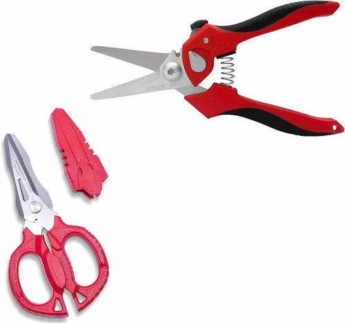 Vampire Tools vSHEARS - Tijeras de combinación de cuchillas multiusos 4 en 1 de 6.3 pulgadas + tijeras multiusos resistentes de 8 pulgadas con