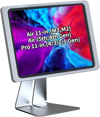 Miniatura 20 de Soporte magnético en el escritorio con funda de carga A6 para iPad mini (A17 Pro, A15 Bionic) de 8.3 pulgadas, forma clásica de L, base de metal