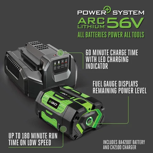 Miniatura 7 de EGO POWER+ Soplador de hojas para mochila, eléctrico inalámbrico de 600 CFM, incluye batería de 56V 7.5Ah y cargador - LB6003