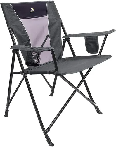 Miniatura 8 de GCI Outdoor Roadtrip Rocker Silla de Camping Silla Mecedora Portátil y Plegable con Reposabrazos Sólidos y Duraderos, Portavasos y Respaldo Verde