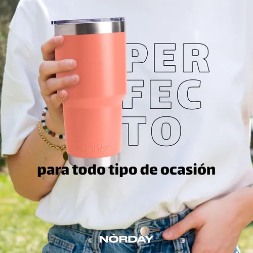 Miniatura 5 de NORDAY Vaso con tapa, 30 onzas, vaso aislado de coral, vasos de acero inoxidable, doble pared aislada al vacío, taza de café de viaje