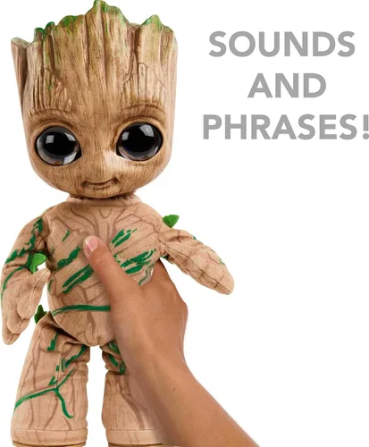 Miniatura 4 de Mattel Marvel - Figura de peluche de Groovin' Groot bailando y parlante de la serie Disney+ I Am Groot, juguete suave para niños, fanáticos
