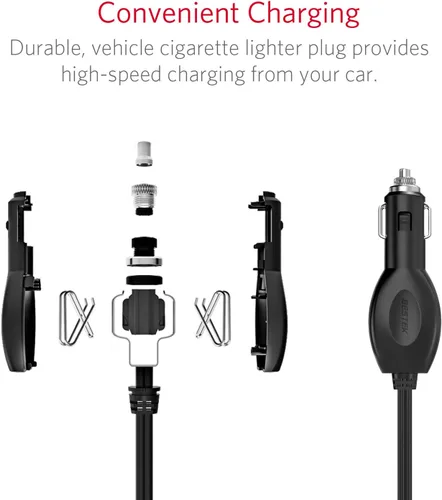 Miniatura 5 de BESTEK Divisor de encendedor de cigarrillos de 200 W con 4 x 2.4 A USB-A y adaptador de encendedor de cigarrillos de 3 enchufes para cámara de Blanco