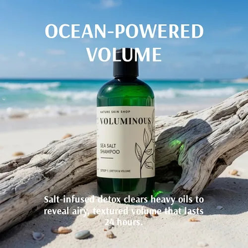 Miniatura 4 de Nature Skin Shop Voluminous Sea Salt Shampoo y acondicionador Set, clarificador para agua blanda o dura, elimina la acumulación del cabello fino