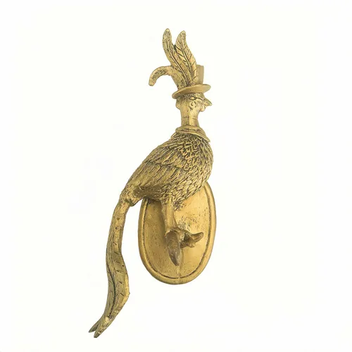 Decoración de pared vintage con cabeza de pájaro, decoración artística de pared de animales, adornos para colgar en la pared de bronce antiguo,