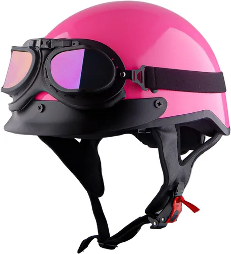 Miniatura 9 de 1Storm Casco de media cara para motocicleta, ciclomotor, scooter, piloto con visera ahumada interior retráctil, bandera azul + paquete de gafas