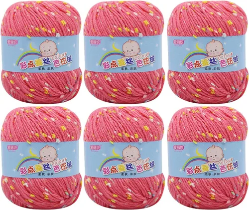 Miniatura 13 de Paquete de 6 hilos de ganchillo de algodón colorido para tejer suéter súper suave para mantas de bebé y ropa, sombrero, bufanda, 10.58 oz