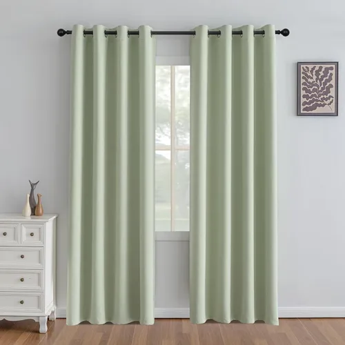 Miniatura 55 de IGEMAEVE Cortinas 100% opacas de 108 pulgadas de largo para dormitorio, juego de 2 paneles de cortinas opacas con bolsillo para barra y pestaña