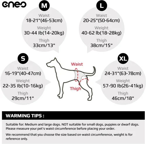 Miniatura 5 de Arnés de elevación Cneo para perros, cabestrillo para perros medianos y grandes, arnés ajustable para perros para patas traseras, arnés