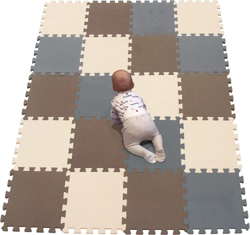 Miniatura 30 de YIMINYUER Alfombra de juego para bebé, 20 piezas de rompecabezas de espuma EVA suave para ejercicio y yoga, alfombrilla no tóxica portátil para sala