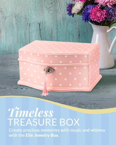 Miniatura 2 de Elle Joyero Organizador de joyas de bailarina y caja de música de cuerda Swan Lake para niñas y adolescentes, accesorios y almacenamiento de madera