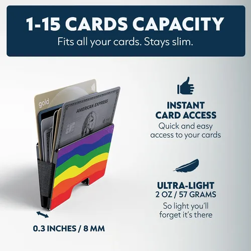 Miniatura 46 de Cartera de aluminio impresa 2.5D para hombres: clip delgado para dinero y tarjetero con barniz selectivo táctil. Bloqueo RFID mejorado, compacto
