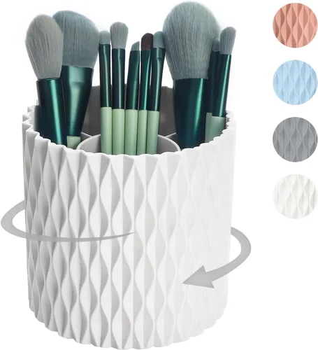 Miniatura 9 de Organizador de brochas de maquillaje, organizador de brochas de maquillaje giratorio de 360°, soporte para lápices, accesorios de escritorio, vaso
