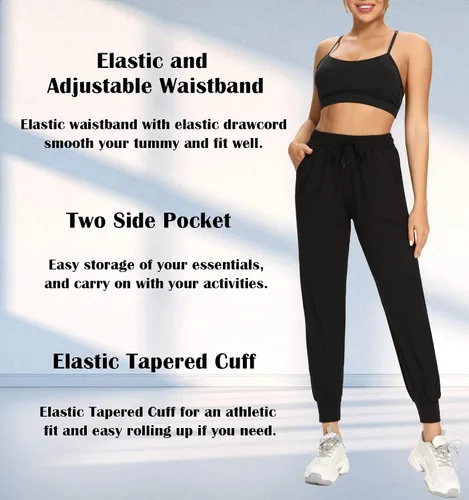 Miniatura 4 de FULLSOFT pantalones deportivos con bolsillos para mujer, para descansar, practicar yoga, entrenar y correr