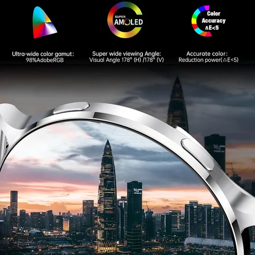 Miniatura 4 de Relojes inteligentes ultrafinos para hombre (llamada/3 bandas/todo metal), AMOLED extragrande de 1.75 pulgadas, rastreador de actividad ultra