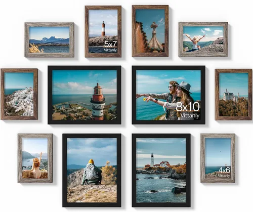 Miniatura 43 de Vittanly Paquete de 7 Marcos de Fotos, Marcos de Fotos Collage Decoración de Pared para Pared o Mesa, Múltiples Tamaños con 1 Pieza de 11x14