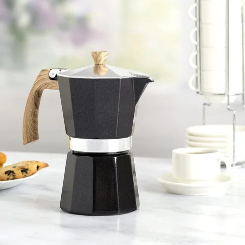 Miniatura 7 de Primula Cafetera espresso de aluminio para estufa, cafetera percoladora para moka, café cubano, capuchino, café con leche y más, perfecta para Negro