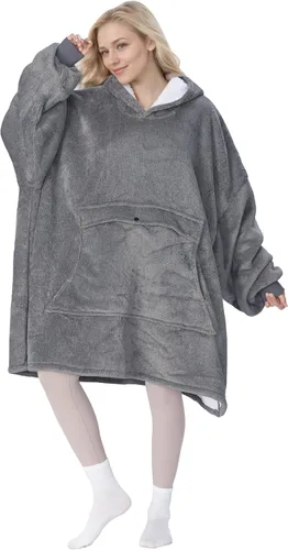 Miniatura 3 de Manta sudadera de tamaño grande de sherpa con capucha, cómoda, regalo para adultos, hombres, mujeres, adolescentes, esposa, novia