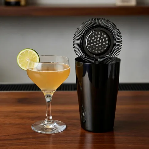 Miniatura 6 de Homestia Colador de cóctel, colador clásico Hawthorne de acero inoxidable con mango largo, colador de bebidas para bartenders profesionales, resorte
