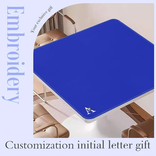 Miniatura 3 de Tapete Mahjong para mesa, neopreno antideslizante con reducción de ruido, 32.4 x 32.4 pulgadas, azul, perfecto para mahjong americano, póker