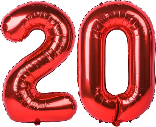 Miniatura 62 de Globo gigante de helio de 40 pulgadas, número 0 rojo, de poliéster, película de aluminio, 0-9, para niña y niño, autoinflable, dígito cero