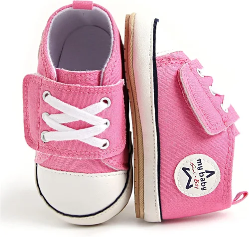 Miniatura 3 de GAISUMMI Unisex Baby Girls Boys Shoes Infant Canvas Sneakers Anti-Slip Rubber Sole Newborn Crib Shoes Toddler Outdoor Athletic First Walkers