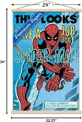 Miniatura 7 de Trends International Marvel Comics Spider-Man - Póster de pared con marco magnético con texto en inglés «Looks Like A Job»