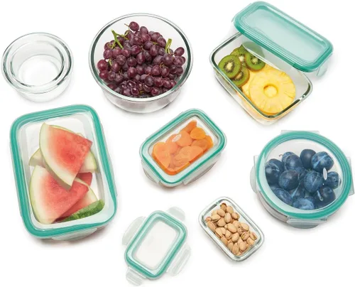 Miniatura 8 de OXO Good Grips Recipiente de Almacenamiento de Alimentos de Vidrio Rectangular con Sello Inteligente de 3.5 Tazas, Transparente (Paquete de 2)