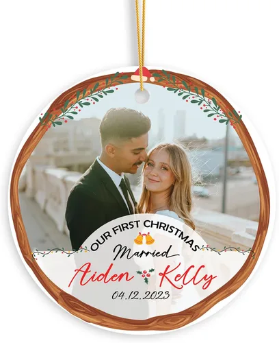 Miniatura 12 de Nombres de fotos personalizados, regalo de adorno de lesbianas gay, foto personalizada para parejas LGBT Gay Lesbianas Orgullo Arco Iris Ornamento