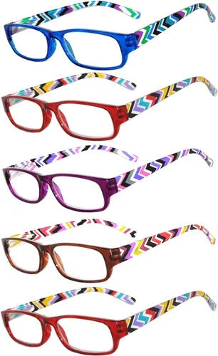 Miniatura 6 de OWL Readers - Paquete de 5 lentes de lectura elegantes para mujer con hermosos patrones para mujer, bisagra de resorte de lujo, aspecto elegante 5158