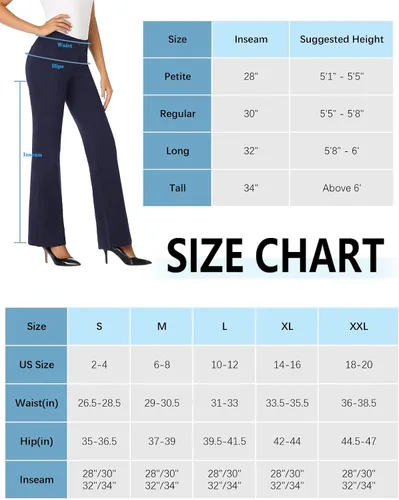 Miniatura 6 de Tapata - Pantalones de vestir con corte de bota para mujer pantalones con bolsillos altos pequeños para oficina trabajo negocios y uso casual de 28