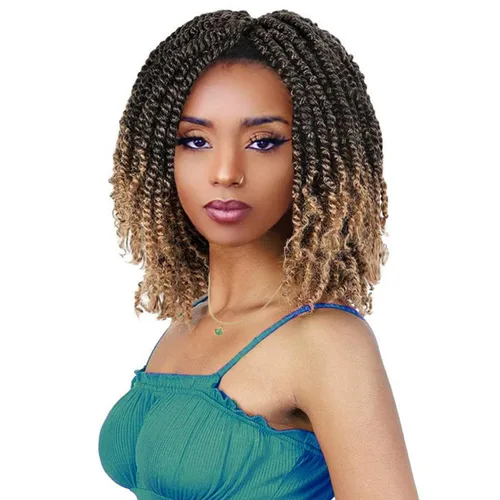 Miniatura 20 de COOKOO 9 paquetes de extensiones de cabello sintético de ganchillo pretrenzado de 6 pulgadas, trenzas mini de pasión preenlazadas, trenzas 1b#