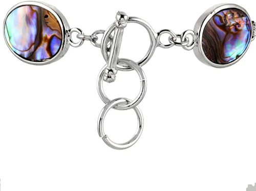 Miniatura 2 de SUNYIK Pulsera de concha de abulón natural para mujer y hombre, brazalete de eslabones ajustables para unisex, formas variadas