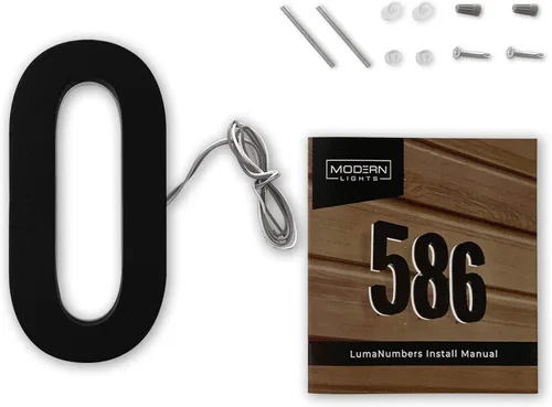 Miniatura 2 de Números de Casa LED de 5 Pulgadas, Polímero ABS, Números de Dirección Iluminados con Luz Trasera Cálida de 2700K, Letrero Moderno Iluminado