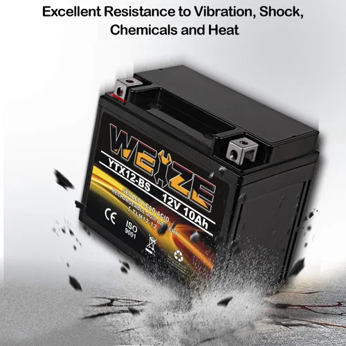 Miniatura 6 de Weize YTX12-BS - Batería de motocicleta de alto rendimiento, sin mantenimiento, sellada YTX12 BS AGM, baterías recargables ATV compatibles con Honda