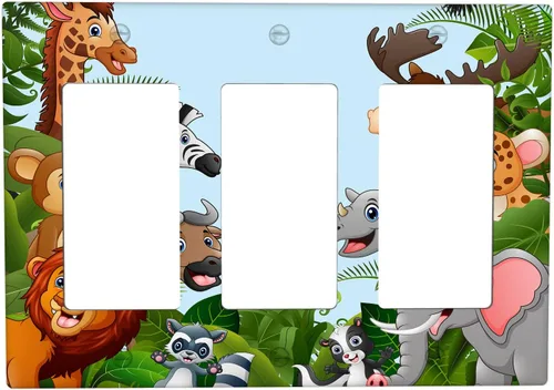 Miniatura 19 de Arctic Animals - Placa de interruptor de luz de 1 banda, lindo sello de dibujos animados, pingüino, oso polar, placa de pared individual basculante