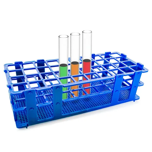 Miniatura 7 de Paquete de 3 estantes de plástico para tubos de ensayo, 21 agujeros, soporte para tubos de ensayo de laboratorio para tubos de ensayo de 1.181 in