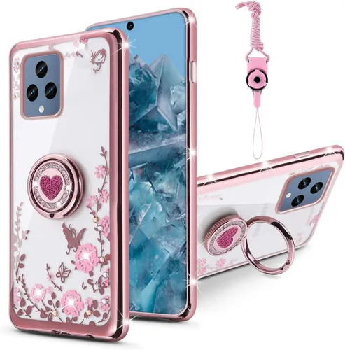 Miniatura 13 de Funda para Xiaomi Mi 11 Lite 4G/5G, cubierta protectora de TPU suave con cristal de purpurina con soporte de anillo 360, púrpura brillante Purpura