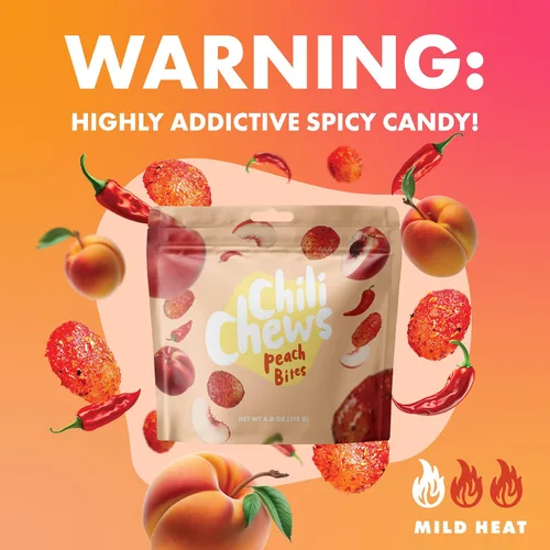 Miniatura 5 de Chili Chews Bocados de caramelo con gran sabor dulce, luego agridulce y picante, bocadillos para todas las edades, la combinación perfecta de dulce