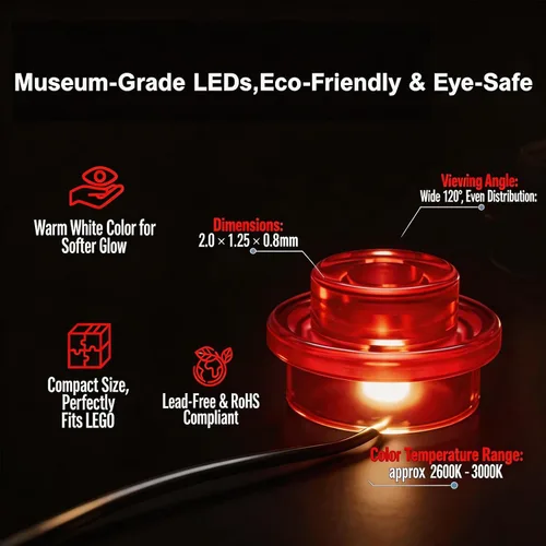 Miniatura 3 de Vaodest Kit de luces LED compatible con el casco Lego Barad-dûr Sauron 11373, luces de modelo de construcción con diseño de cable oculto, juego