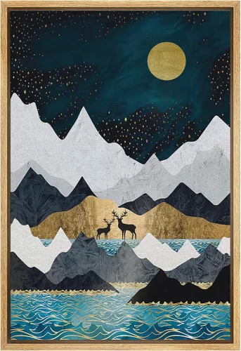 Miniatura 10 de SIGNFORD Lienzo Enmarcado Impresión Arte de Pared Océano Pastel Luz del Sol Puesta de Sol Horizonte Naturaleza Vida Silvestre Ilustraciones Arte