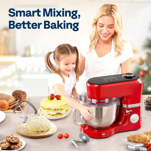 Miniatura 16 de VIVOHOME Batidora de pie con fermentación, preajustes de un toque, batidora eléctrica de masa con tazón de 6 cuartos, batidora de pie de cocina