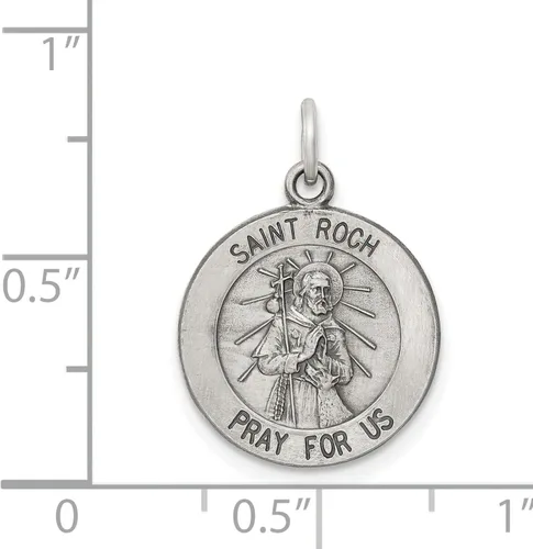 Miniatura 2 de Plata de ley Medalla Saint Roch