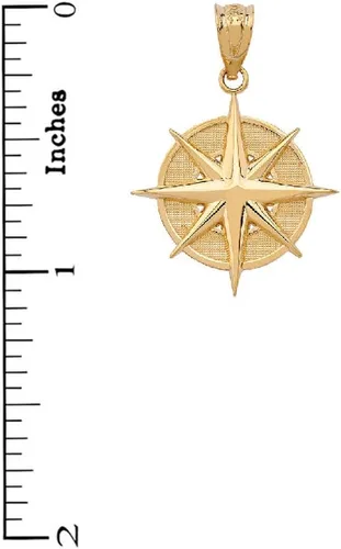 Miniatura 2 de Collar con dije de símbolo de estrella celestial de estrella del norte de oro de 10 quilates certificado