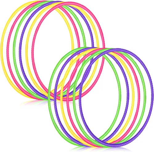Miniatura 11 de Libima 16 piezas de aro de color de juguete para niños, aros de plástico de colores ligeros desmontables ajustables para juegos de fiesta, baile
