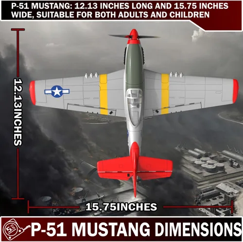 Miniatura 6 de LEAMBE Avión RC de 4 canales, avión acrobático listo para volar, control fácil para principiantes, avión RC P51 Mustang, mejor regalo para adultos