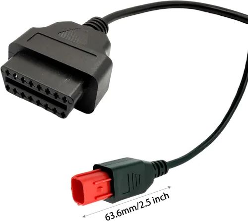 Miniatura 4 de Cable adaptador OBD2 de 6 pines a 16 pines, Euro5 6 pines conector motocicleta OBD2 cable de diagnóstico compatible con Kawasaki Yamaha Suzuki