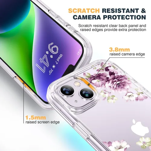 Miniatura 463 de Diaclara Funda diseñada para iPhone 16, mejorada [protección completa de la cámara], carcasa resistente de cuerpo completo con protector de pantalla